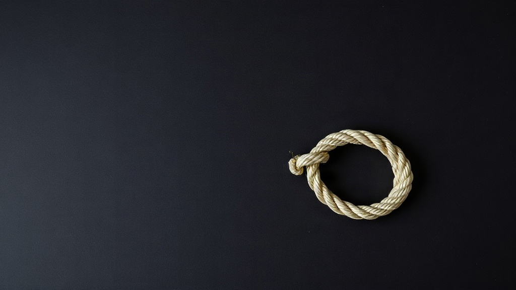 A snapped rope drawn in lime ink